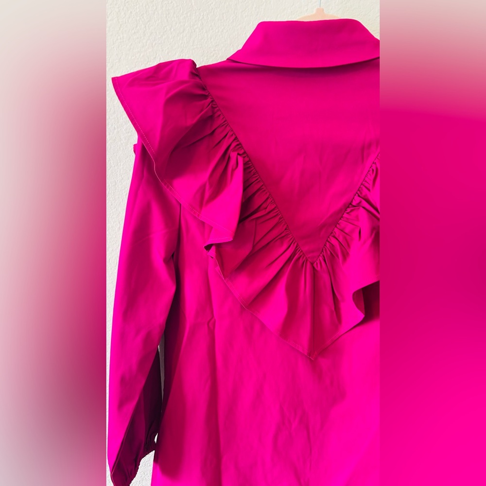SSY The Finley‎ Ruffle Dress in Magenta SZ SM - Picture 7 of 7